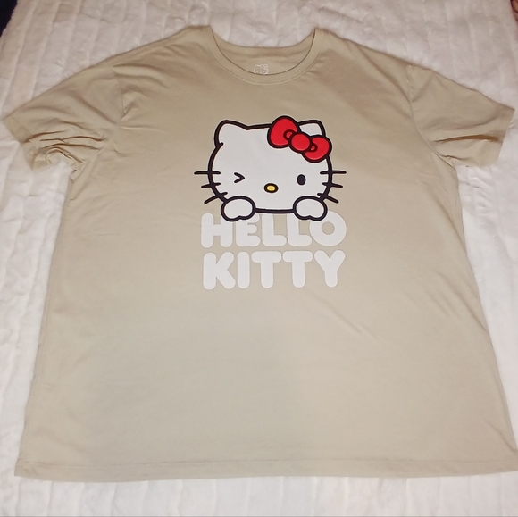Hello Kitty Tops - Hello Kitty Graphic T-Shirt Beige XXL -NWOT